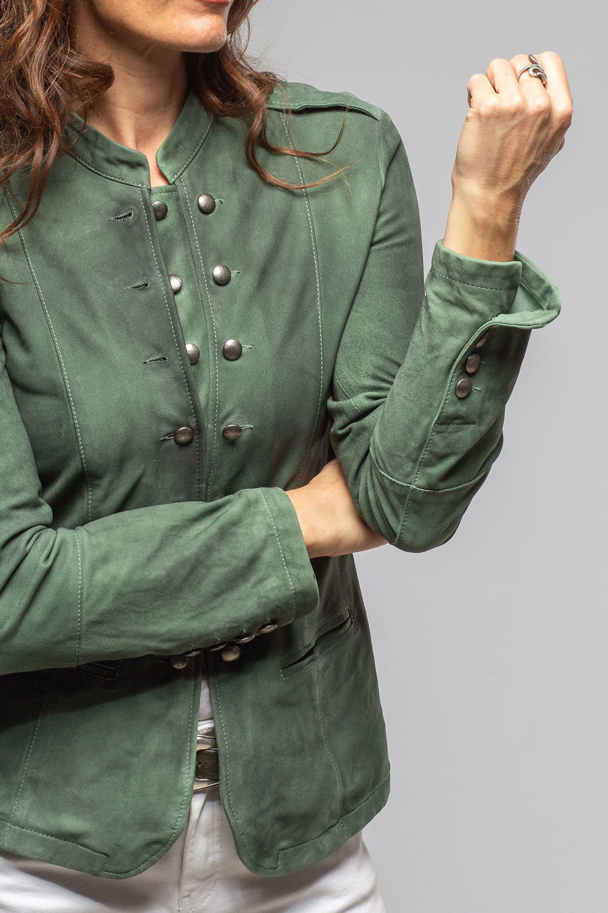 Colonel Suede Jacket In Charred Military - AXEL'S