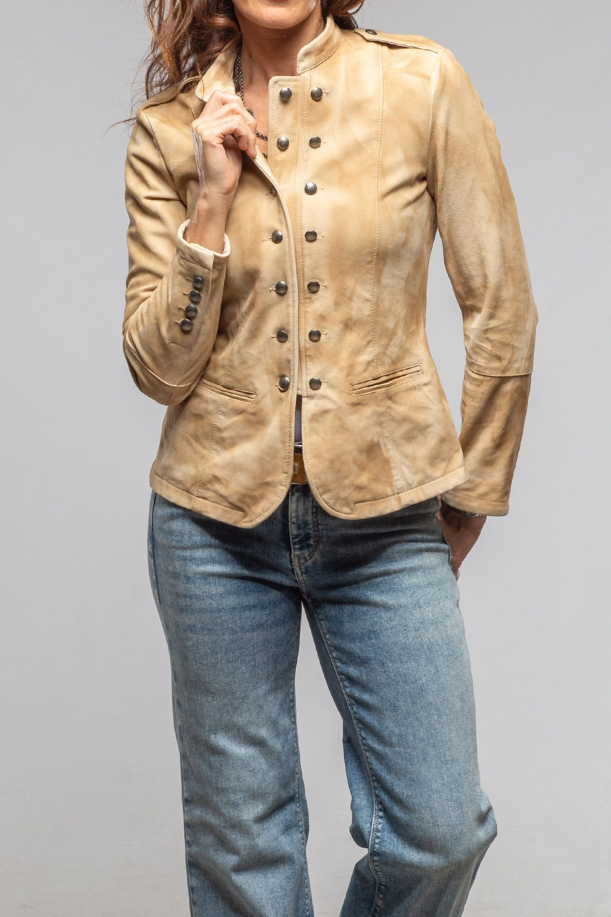 Colonel Suede Jacket In Natural - AXEL'S