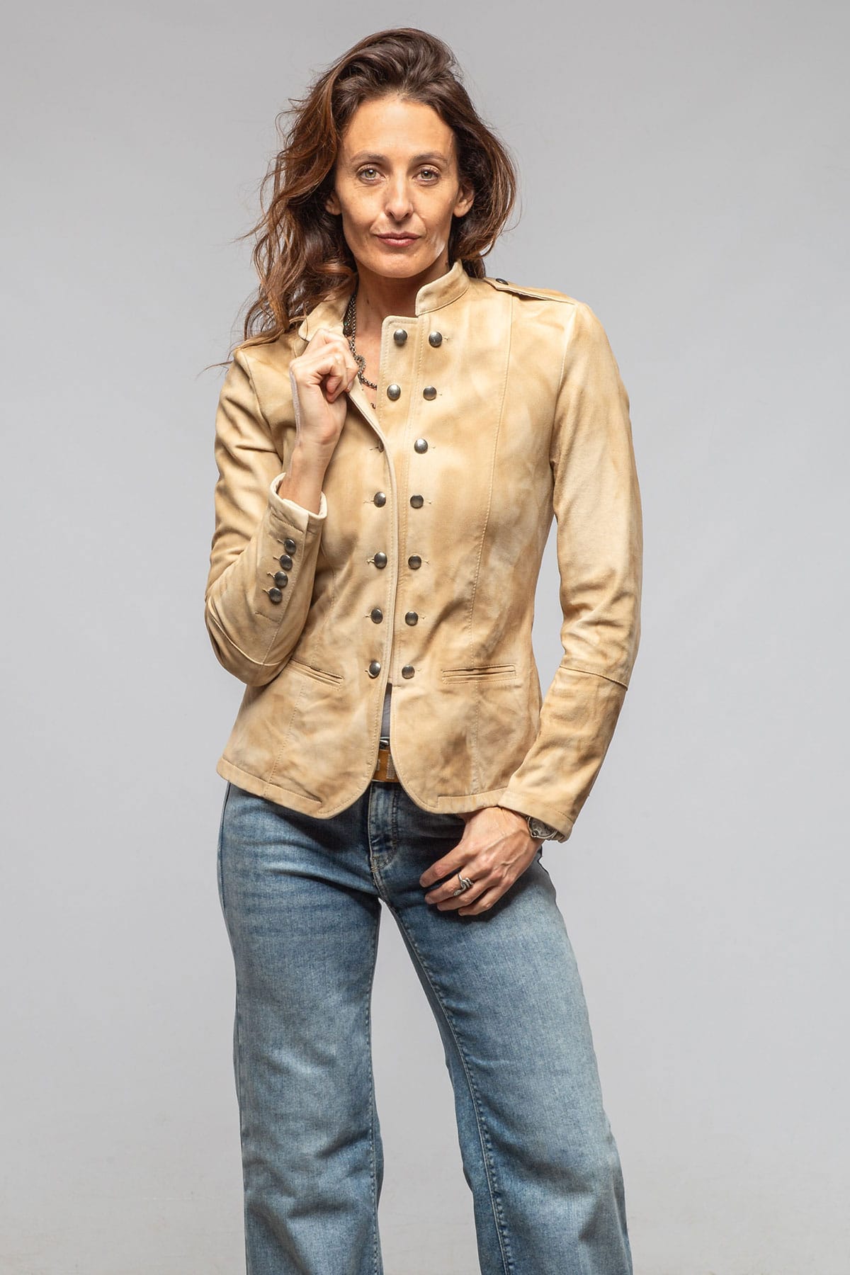 Colonel Suede Jacket In Natural - AXEL'S