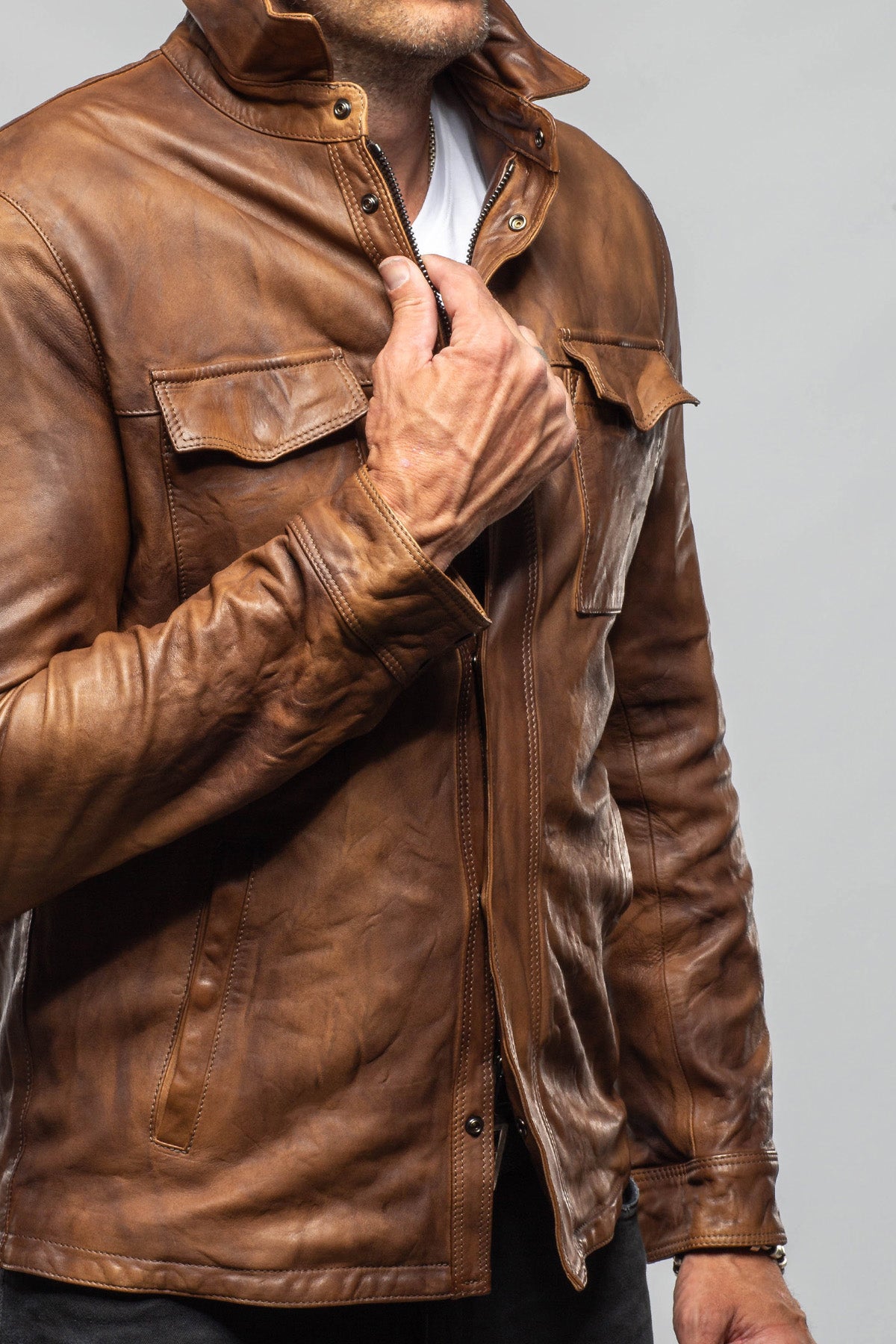 Axel's Renegade by Garrett McGregor Leather Shirt Jacket Mens - Outerwear - Leather