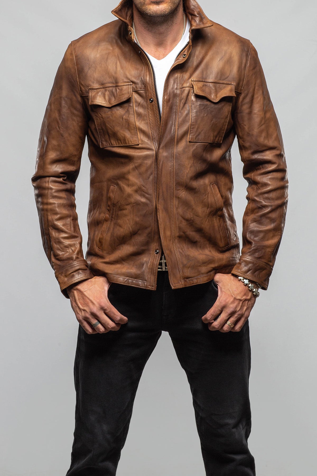 Axel's Renegade by Garrett McGregor Leather Shirt Jacket Mens - Outerwear - Leather