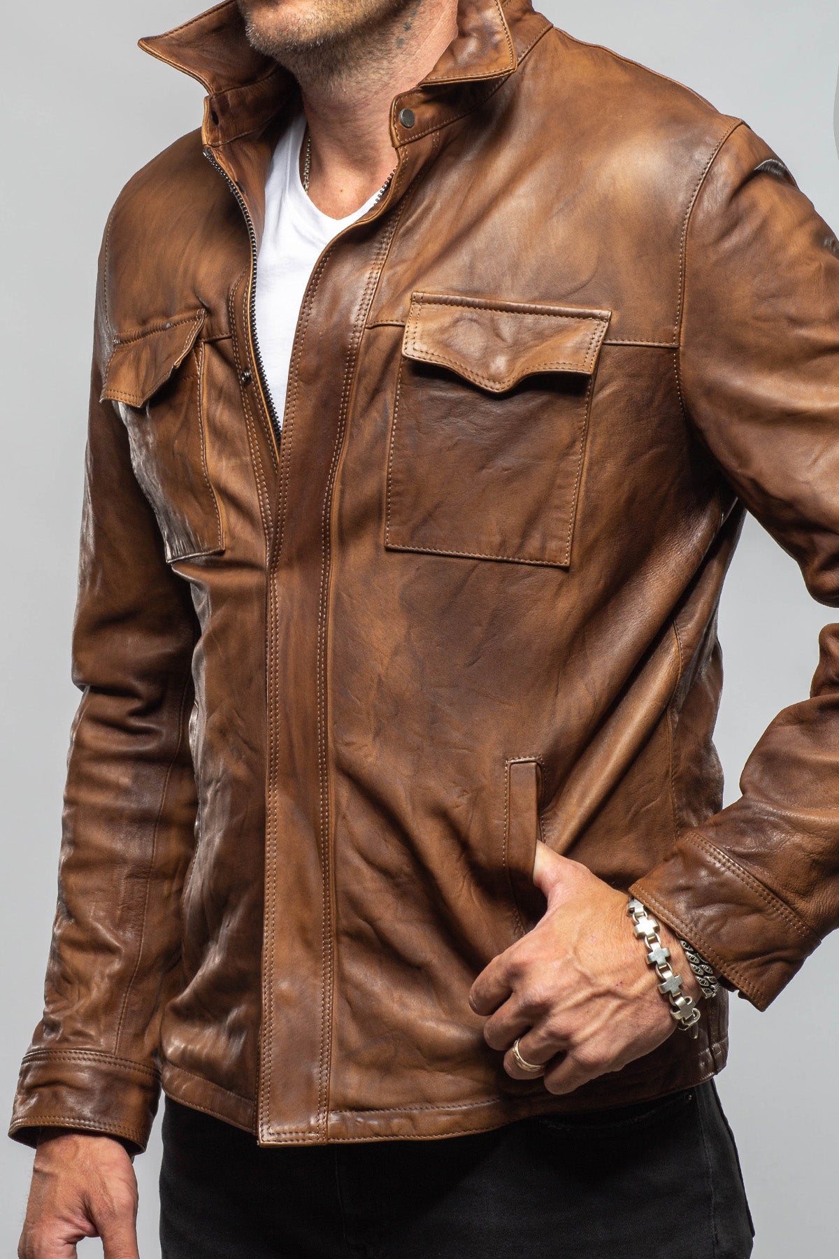 Axel's Renegade by Garrett McGregor Leather Shirt Jacket Mens - Outerwear - Leather