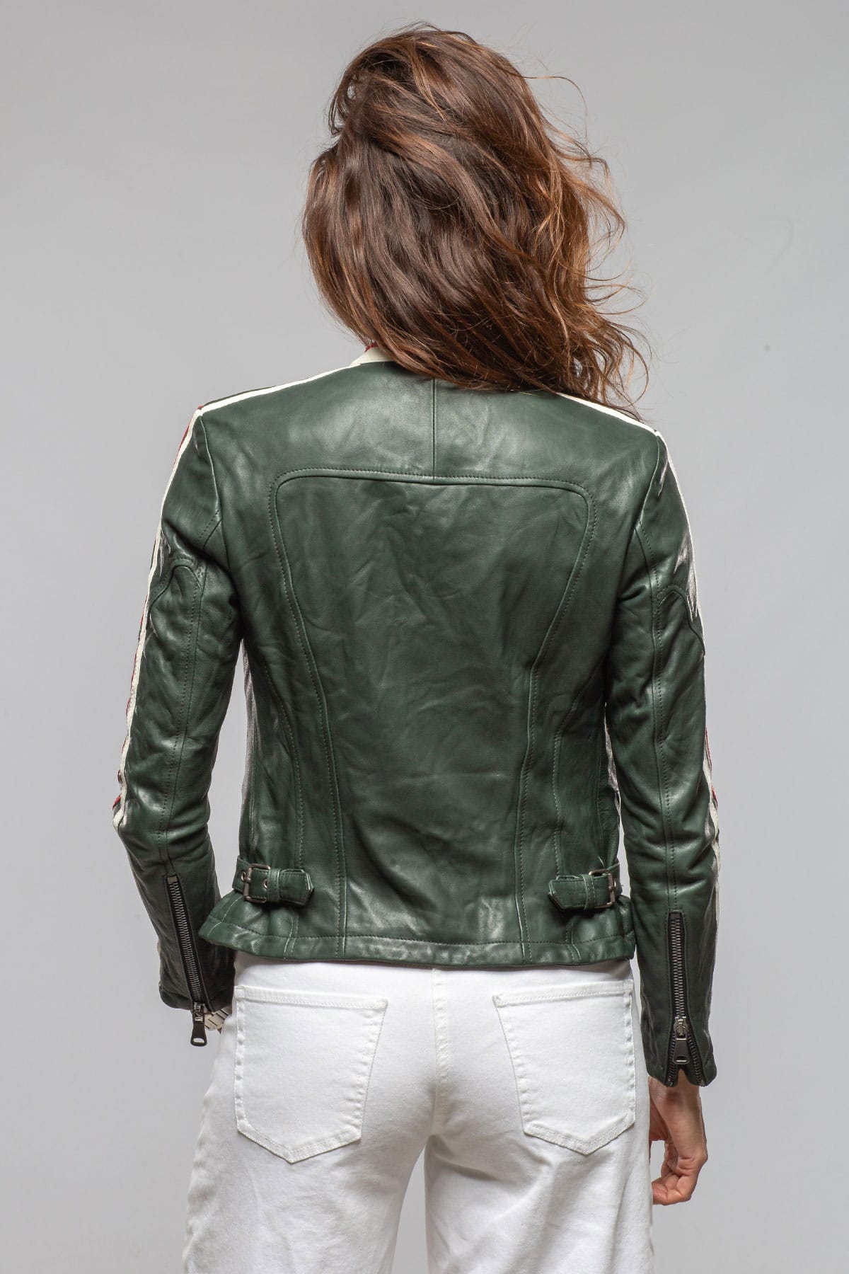Motorista Lambskin Moto In Italian Green - AXEL'S