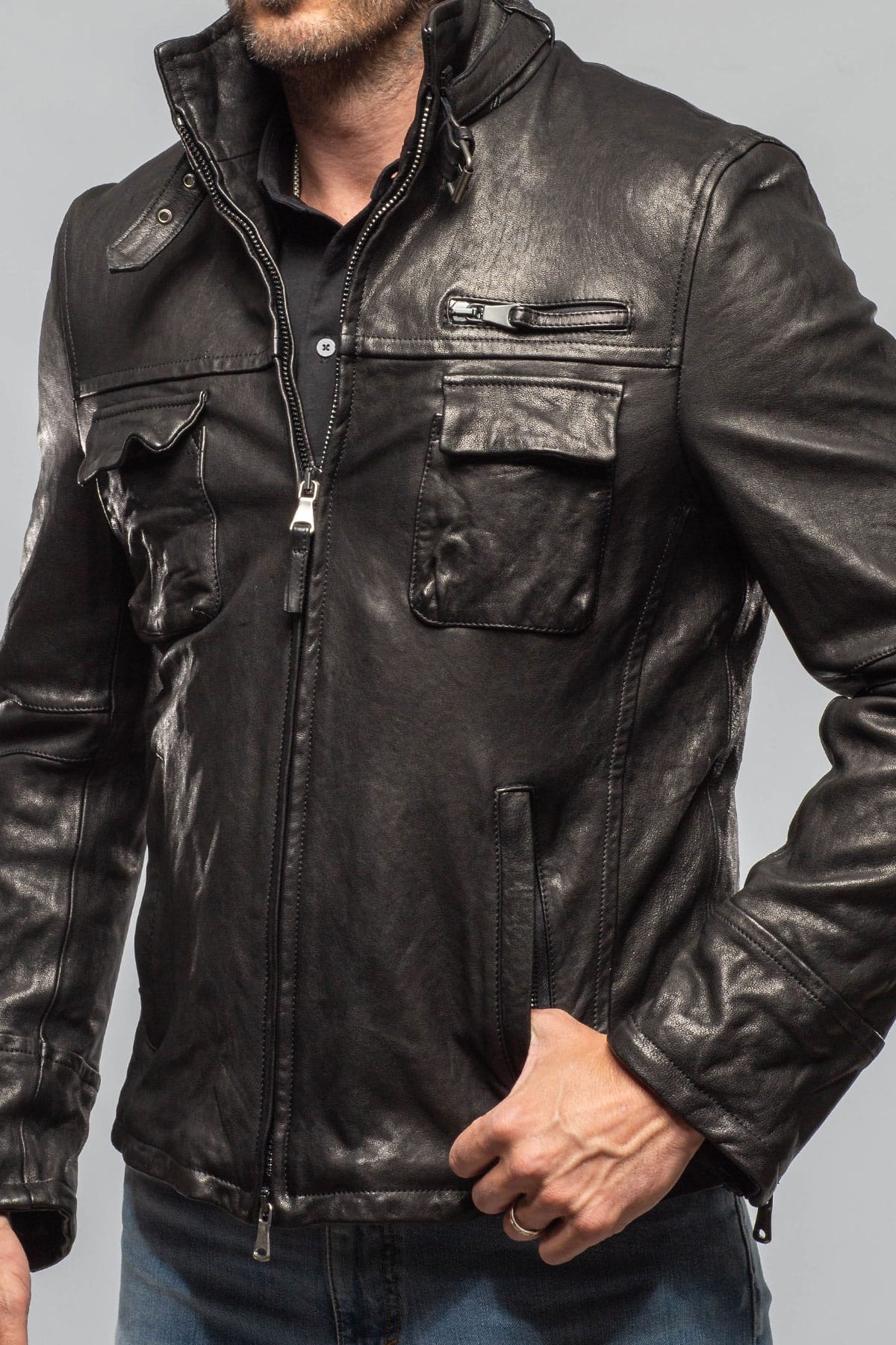 Newson Moto In Black Military - AXEL'S