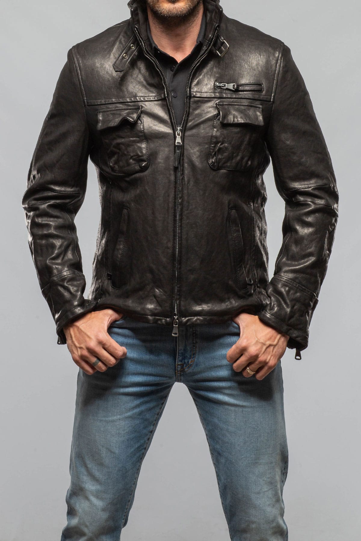 Newson Moto In Black Military - AXEL'S