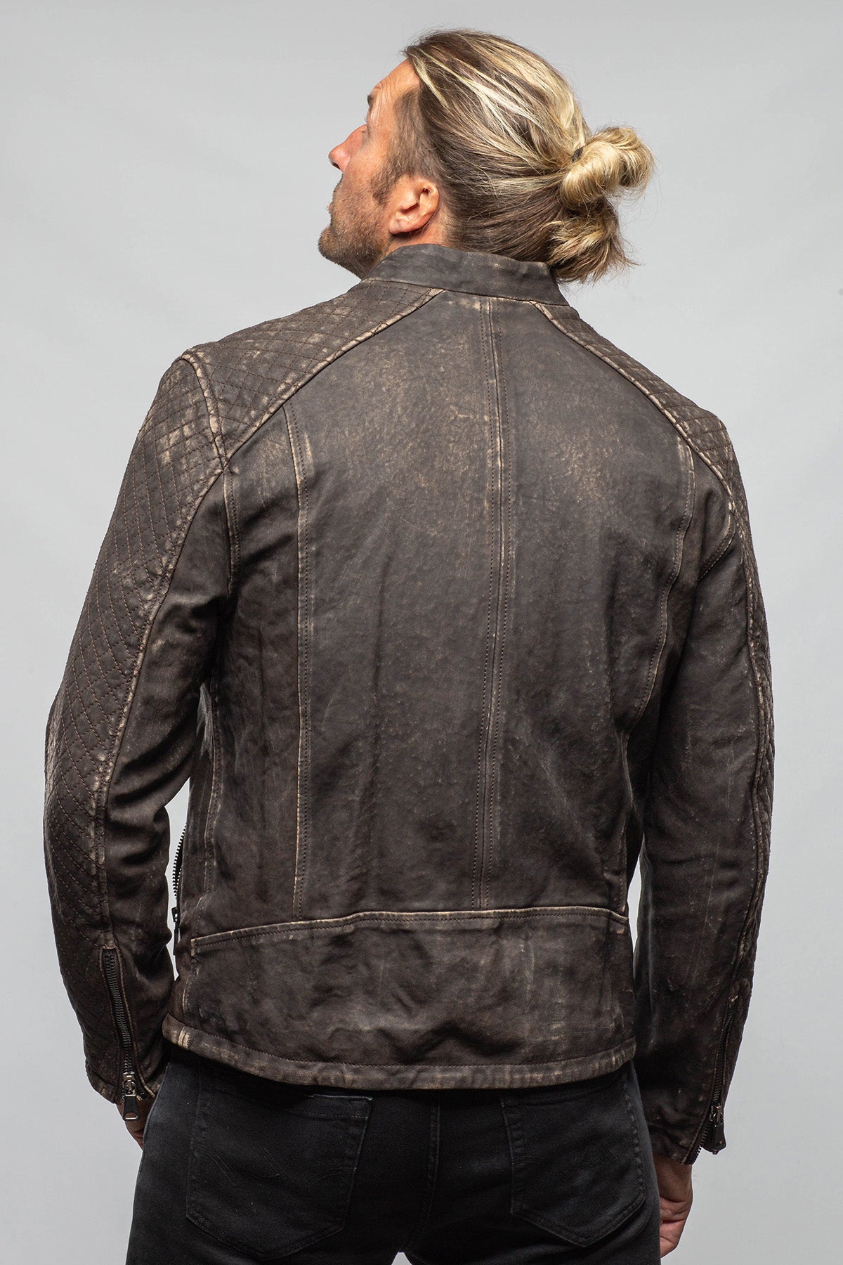 Axel's Renegade by Garrett Shuemacker Moto Jacket In Vintage Moro Mens - Outerwear - Leather