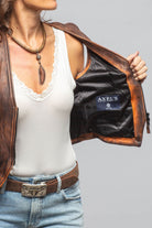 Mavi Leather Zipper Vest In Cognac - AXEL'S