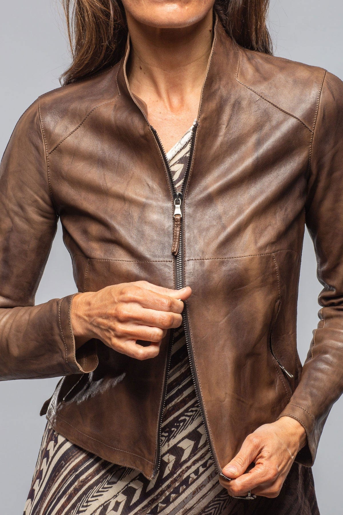 Mesquite Leather Moto In Brown - AXEL'S