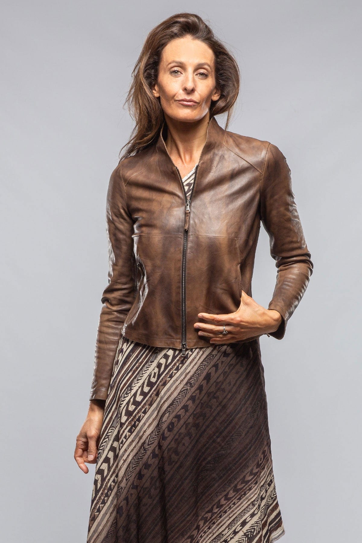 Mesquite Leather Moto In Brown - AXEL'S