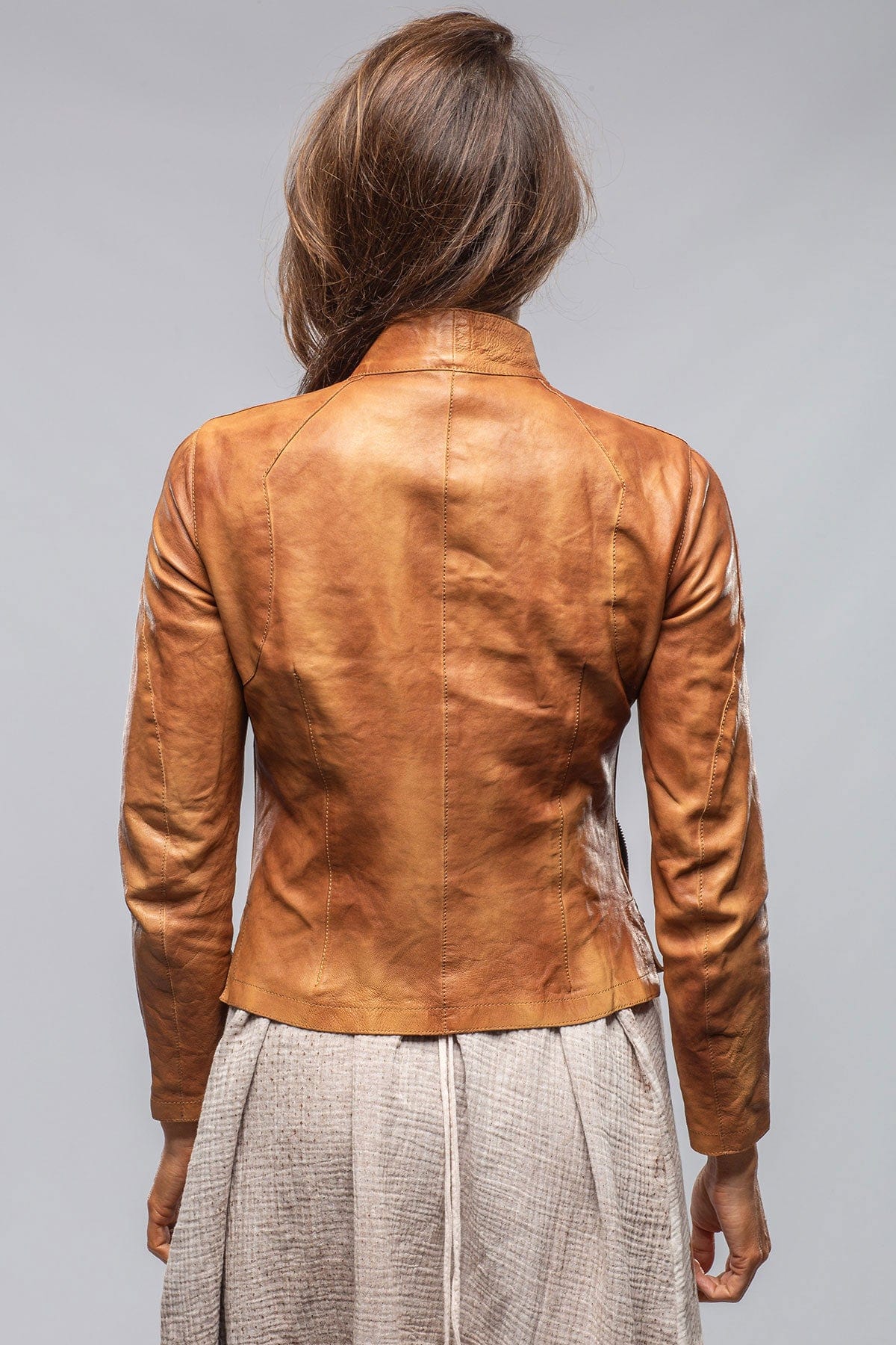 Mesquite Leather Moto In Cognac - AXEL'S