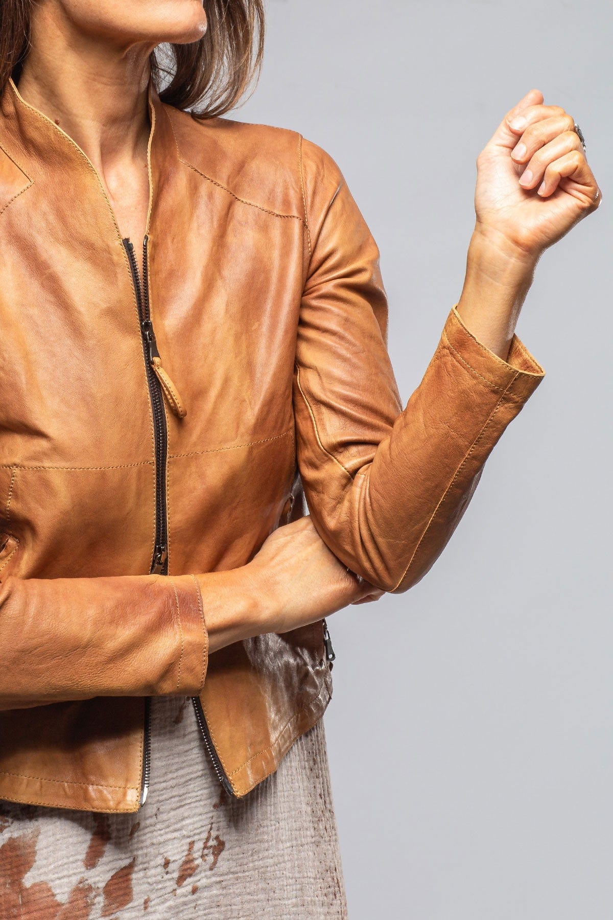 Mesquite Leather Moto In Cognac - AXEL'S