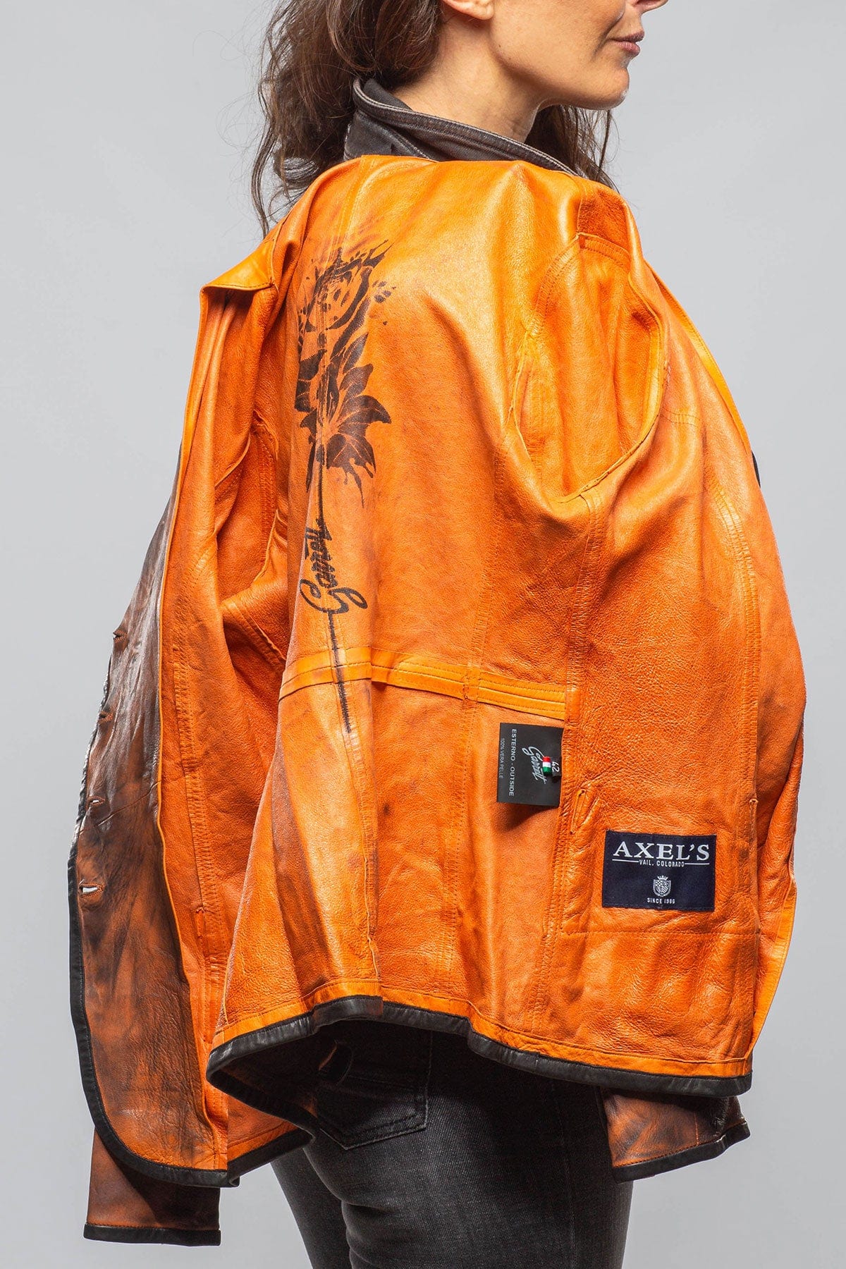 Sarge Washed Lambskin Jacket In Charred Squash - AXEL'S