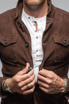 Suede 4 Pocket Jacket In Chocolate - AXEL'S
