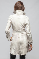 Tori Leather Trench In Plaster White - AXEL'S