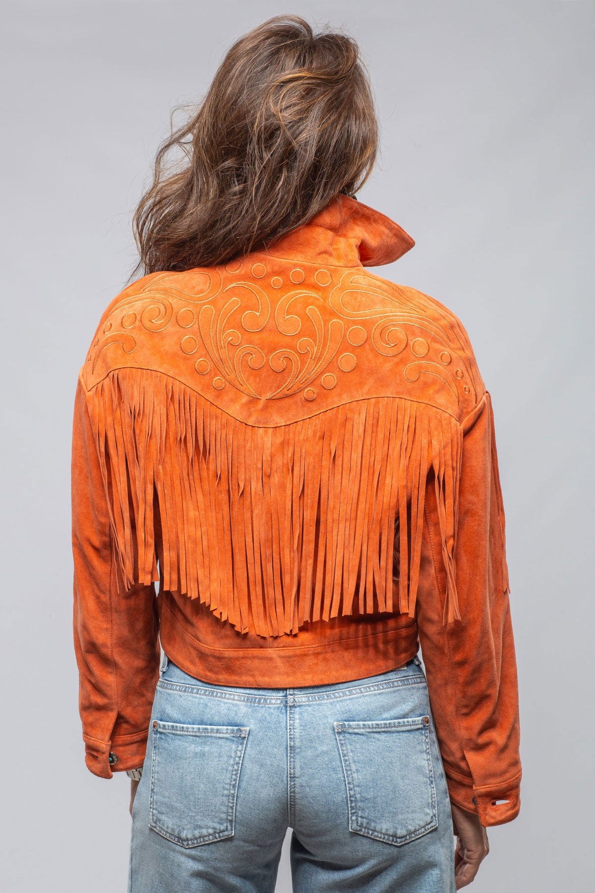 Ruby Embroidered Fringe Jacket In Poppy - AXEL'S