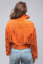 Ruby Embroidered Fringe Jacket In Poppy - AXEL'S