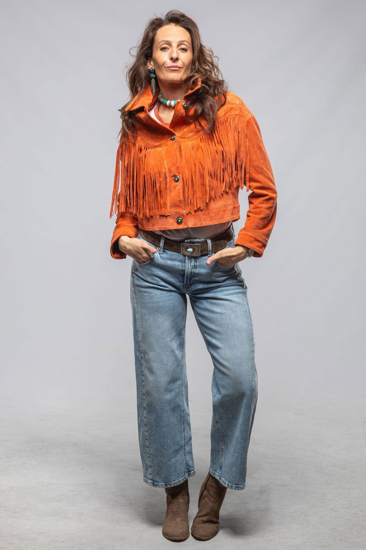 Ruby Embroidered Fringe Jacket In Poppy - AXEL'S