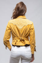 Scarlett Suede Western Shirt In Sunflower - AXEL'S