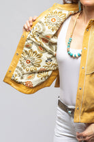 Scarlett Suede Western Shirt In Sunflower - AXEL'S