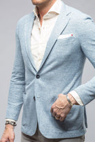 Giorgio Unconstructed Blazer In Denim Melange - AXEL'S