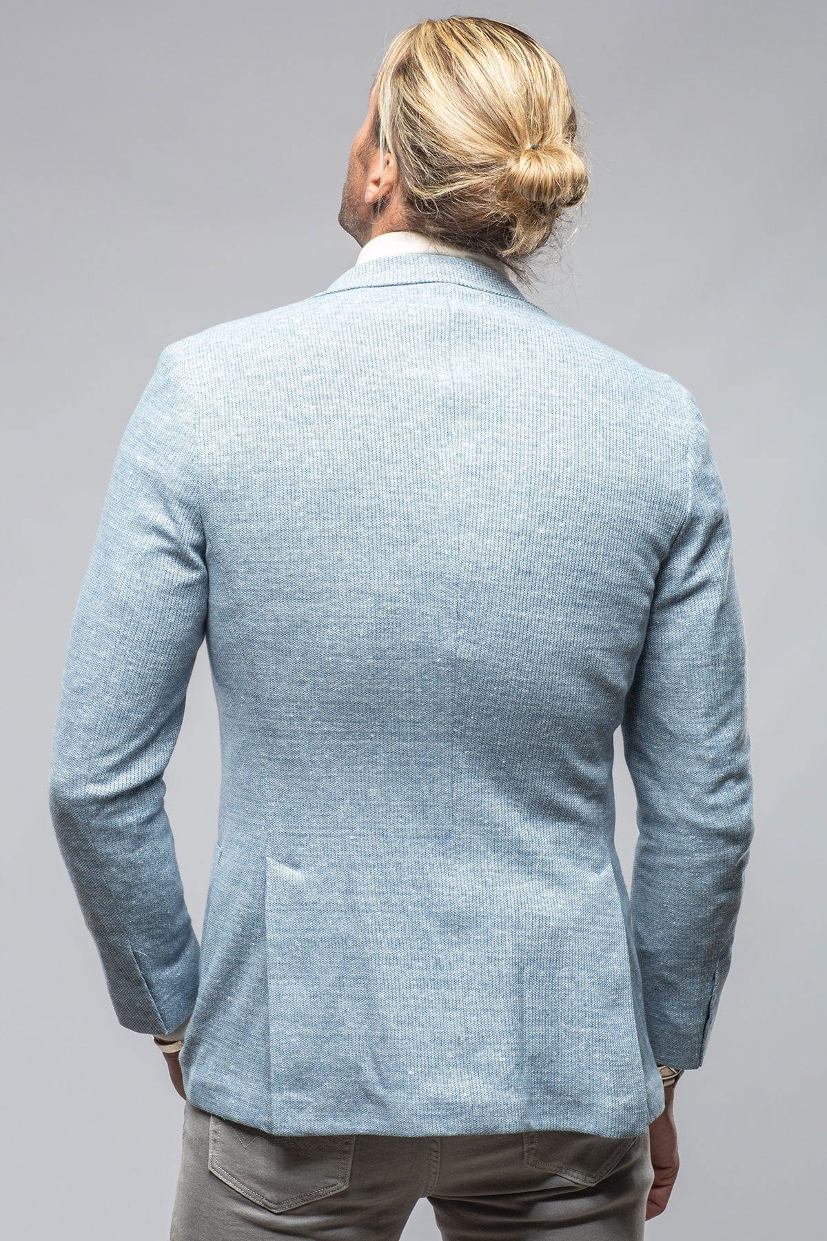 Giorgio Unconstructed Blazer In Denim Melange - AXEL'S