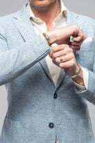 Giorgio Unconstructed Blazer In Denim Melange - AXEL'S