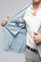 Giorgio Unconstructed Blazer In Denim Melange - AXEL'S