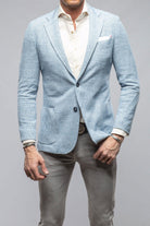 Giorgio Unconstructed Blazer In Denim Melange - AXEL'S