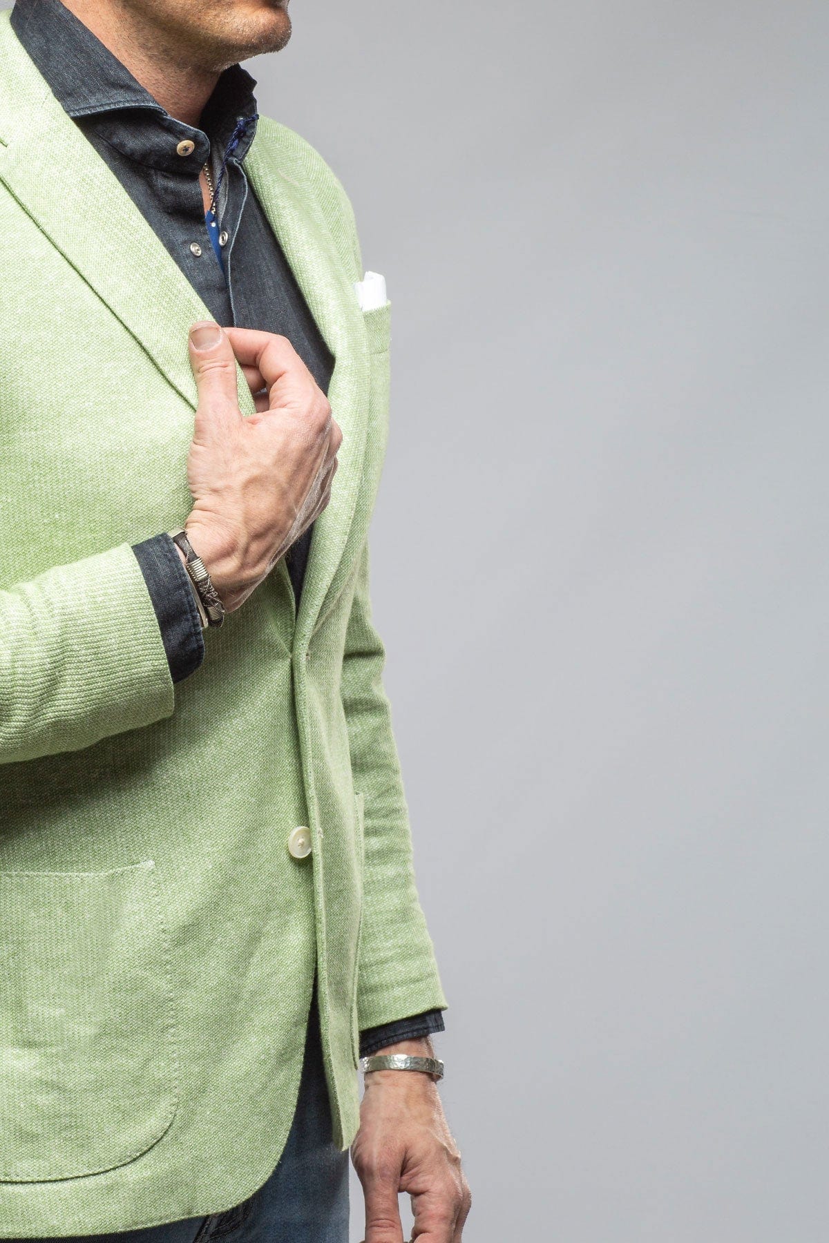 Giorgio Unconstructed Blazer In Pistachio Melange - AXEL'S