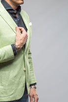 Giorgio Unconstructed Blazer In Pistachio Melange - AXEL'S