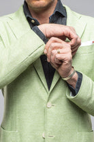 Giorgio Unconstructed Blazer In Pistachio Melange - AXEL'S