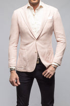 Giorgio Unconstructed Blazer In Salmon Melange - AXEL'S
