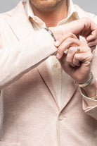 Giorgio Unconstructed Blazer In Salmon Melange - AXEL'S