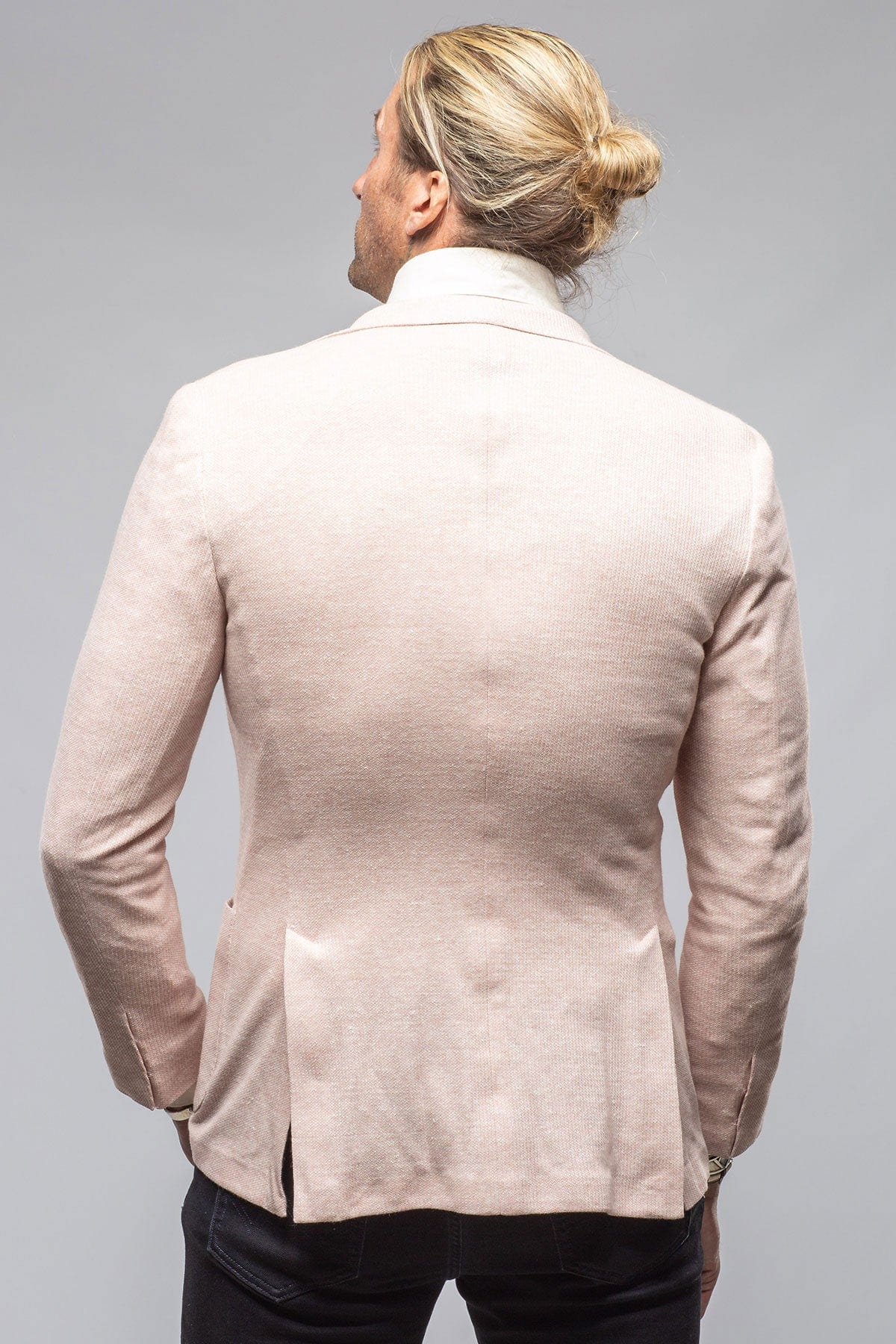 Giorgio Unconstructed Blazer In Salmon Melange - AXEL'S