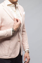 Giorgio Unconstructed Blazer In Salmon Melange - AXEL'S