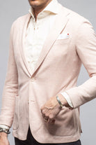 Giorgio Unconstructed Blazer In Salmon Melange - AXEL'S