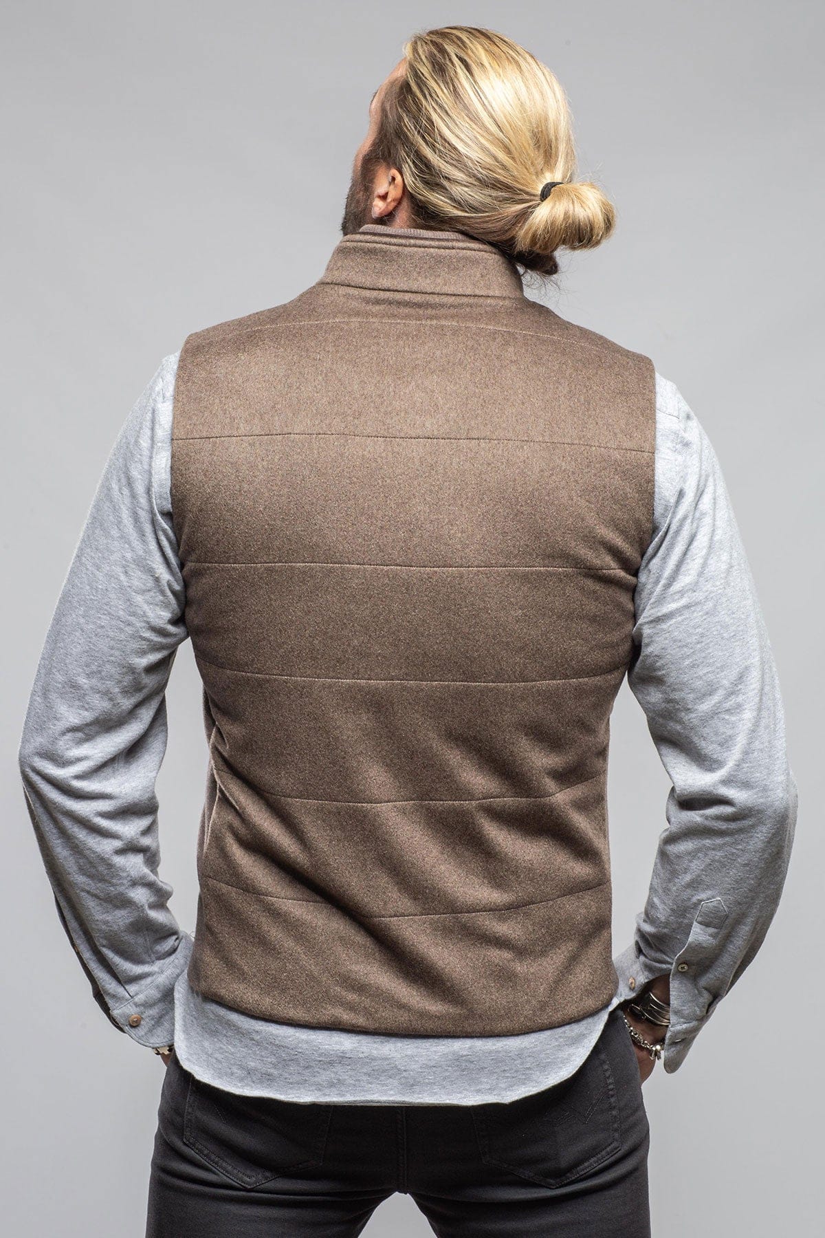 Axels-BDSR Alba Cashmere Vest In Taupe Grey Mens - Outerwear - Cloth