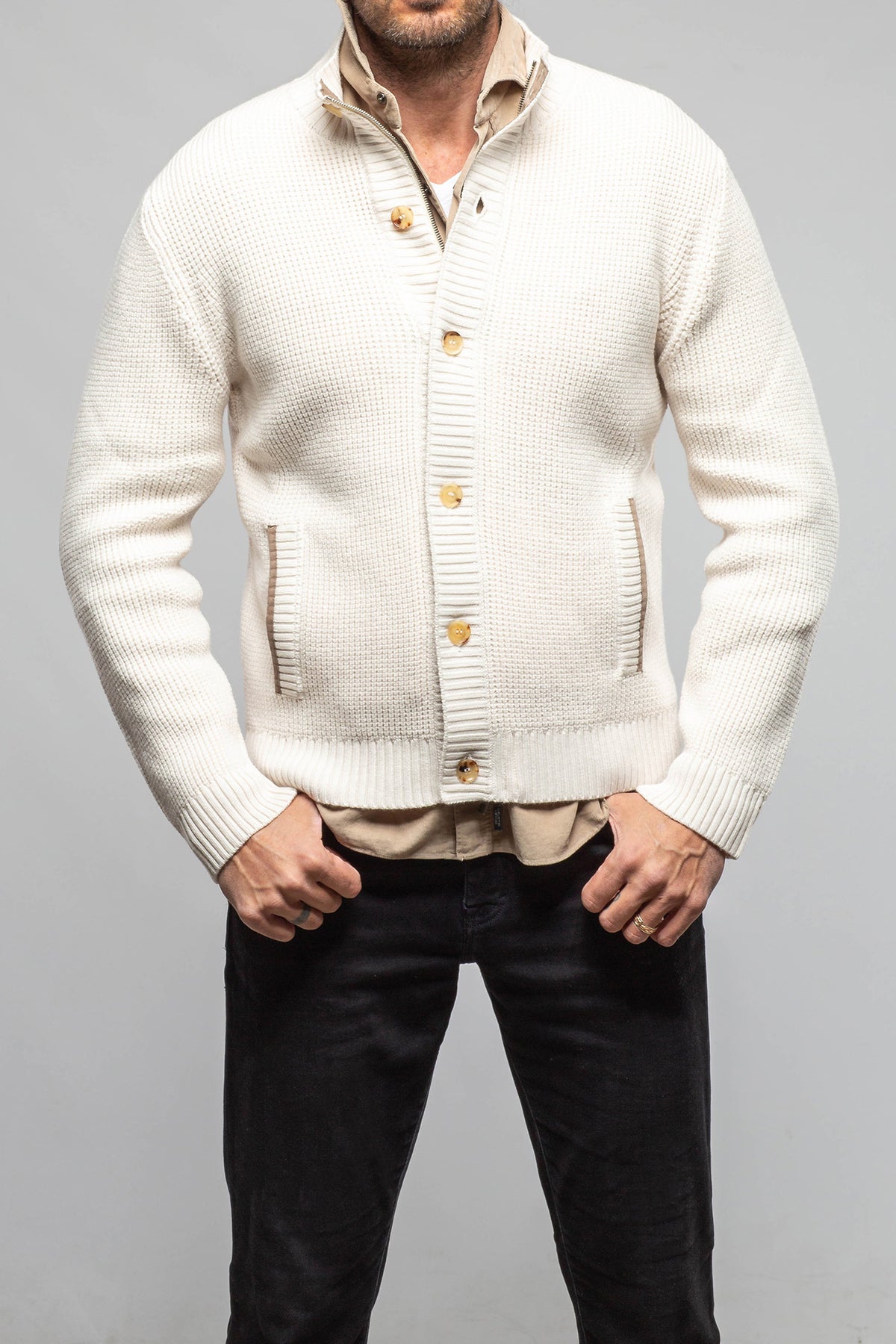 Axels-BDSR Armada Waffle Sweater In White Mens - Sweaters