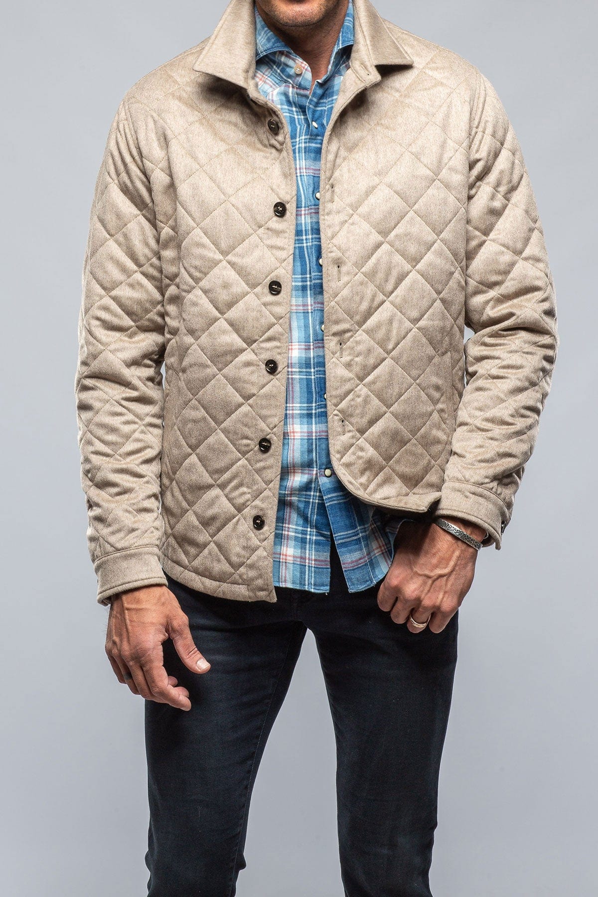 Dutton Quilted Cashmere Jacket in Camel - AXEL'S