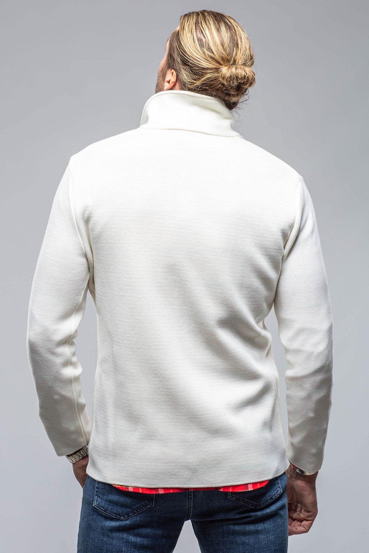 Revuelto Merino Sweater Jacket in White - AXEL'S