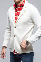 Revuelto Merino Sweater Jacket in White - AXEL'S