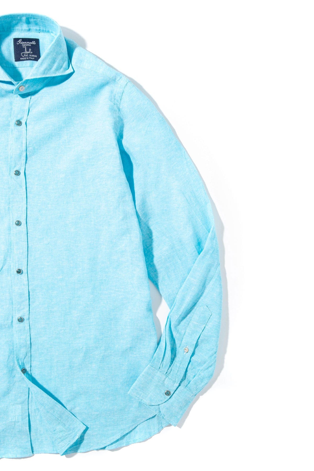 Mach Linen Cotton Shirt in Turquoise - AXEL'S