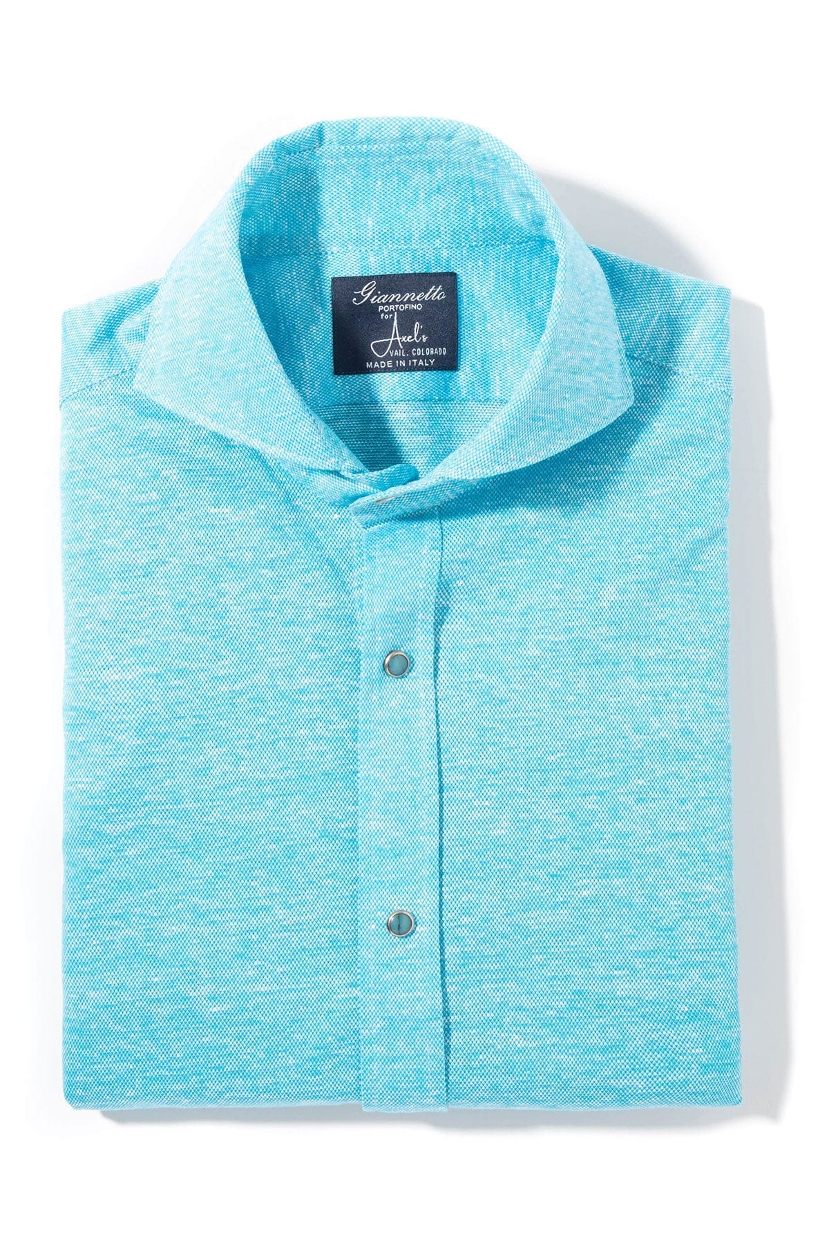 Schwinn Cotton Linen Shirt in Turquoise - AXEL'S