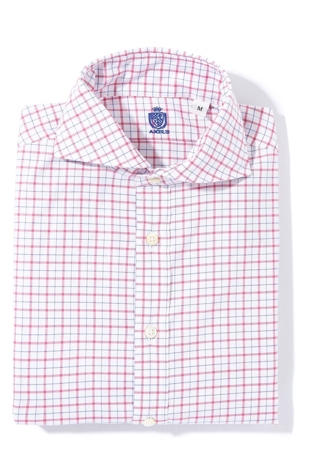 Panamera Cotton Check Shirt In Blue W Red - AXEL'S