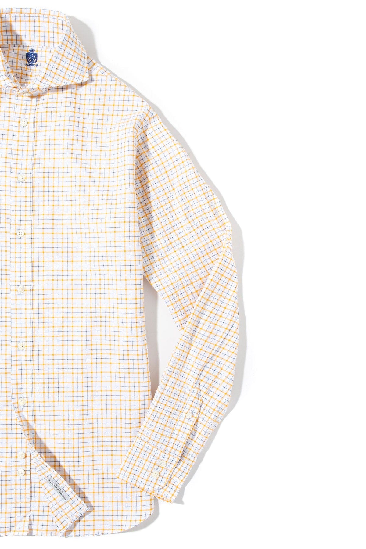 Panamera Cotton Check Shirt In Yellow w Blue - AXEL'S