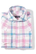 Western Linen In Pink Blue and White - AXEL'S