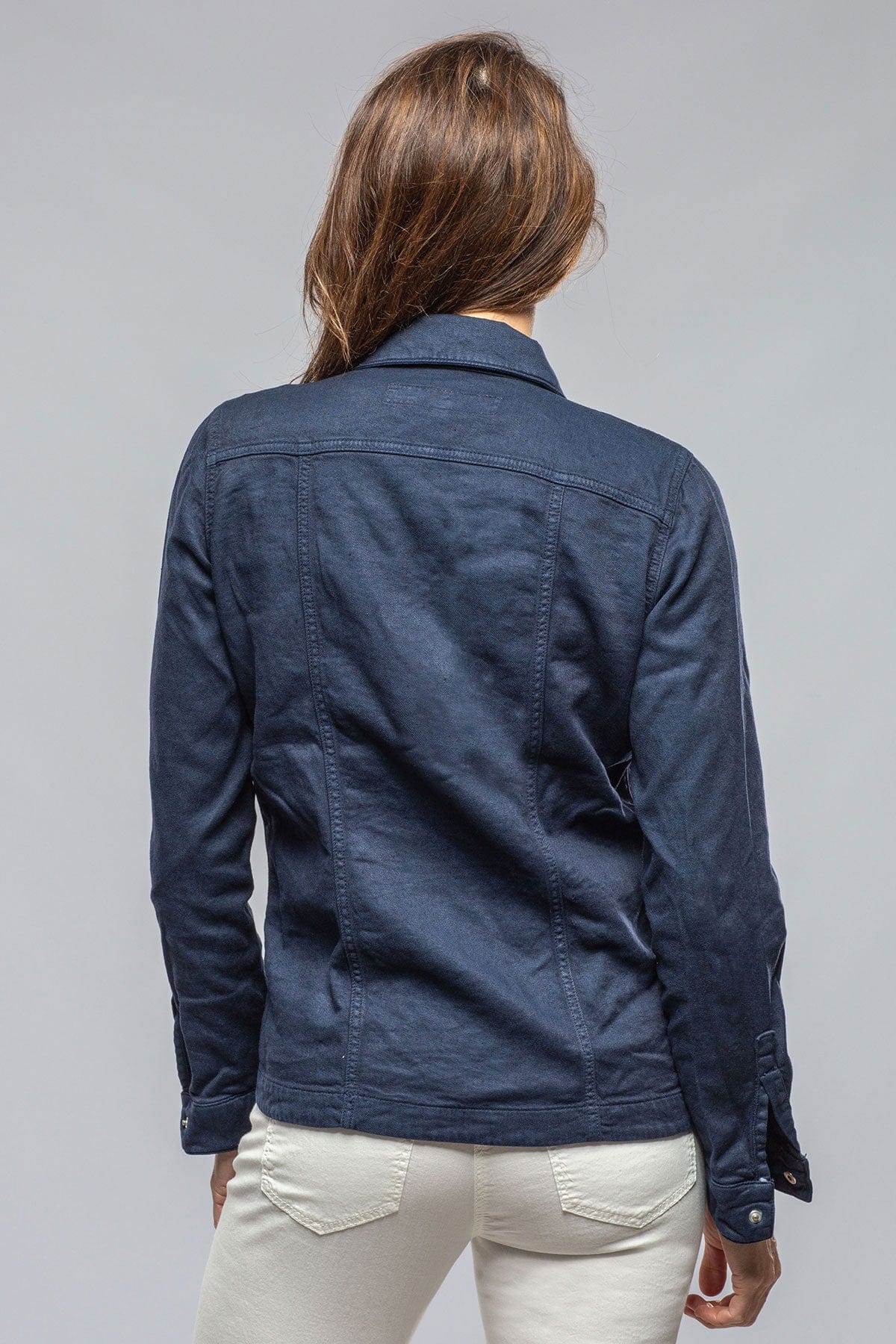 Beale Cotton Linen Jacket In Navy - AXEL'S