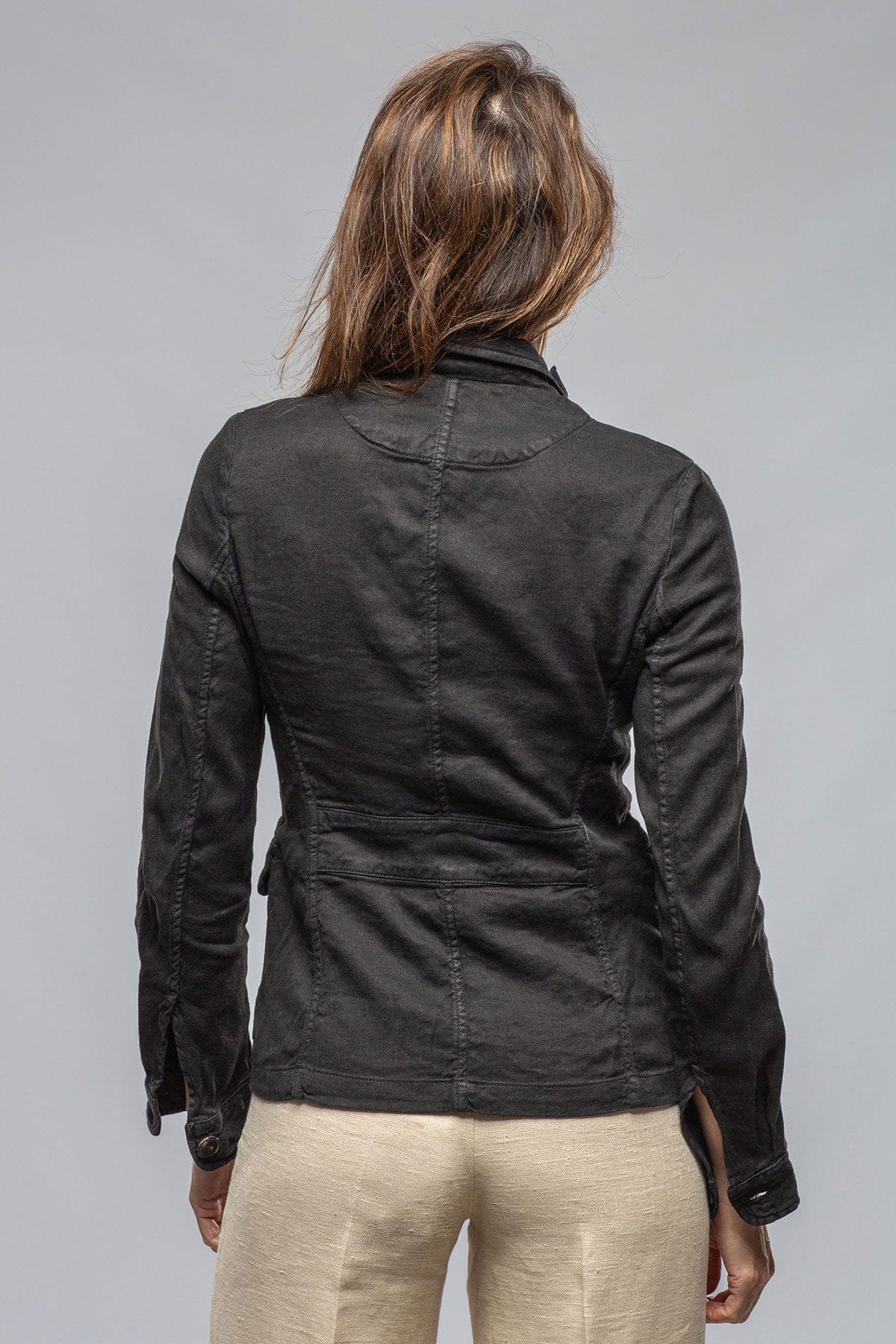 Chama Cotton Linen Washed Blazer Jacket In Black - AXEL'S