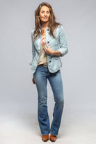 Chama Cotton Linen Washed Blazer Jacket In Blue Ice - AXEL'S