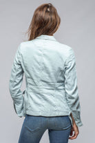 Chama Cotton Linen Washed Blazer Jacket In Blue Ice - AXEL'S